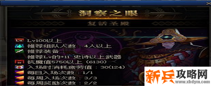 DNF洞察之眼复活圣殿什么时候重置-洞察之眼复活圣殿重置时间介绍