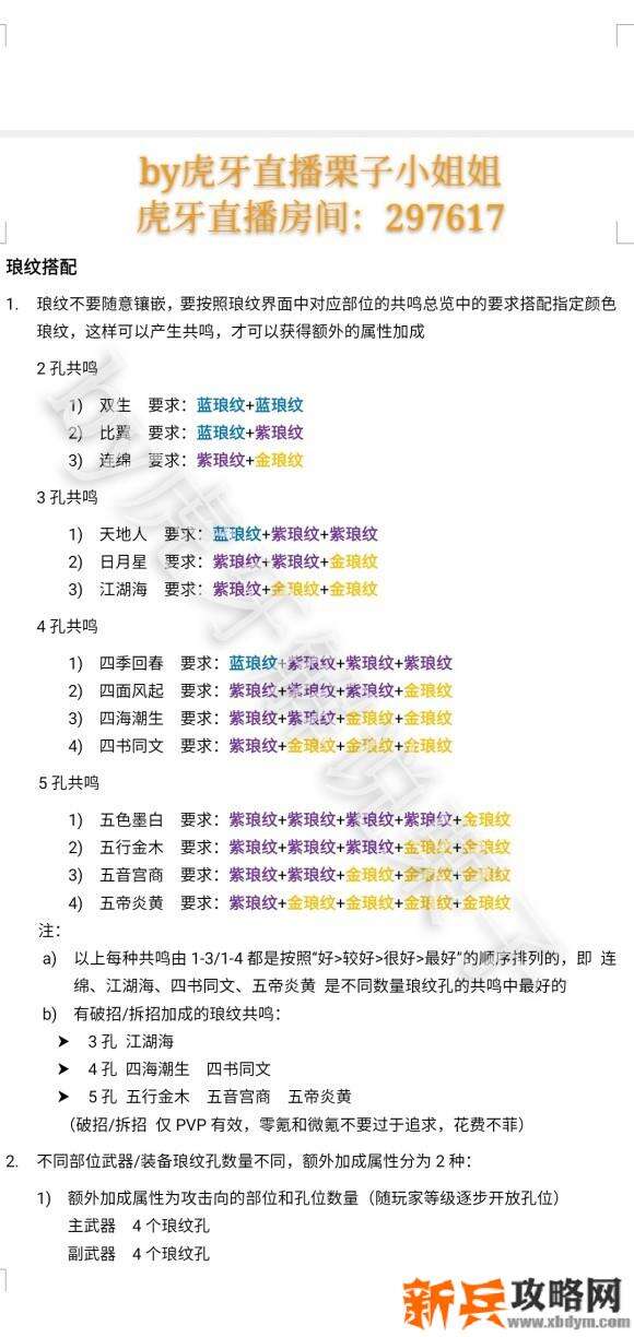 天涯明月刀手游琅纹攻略