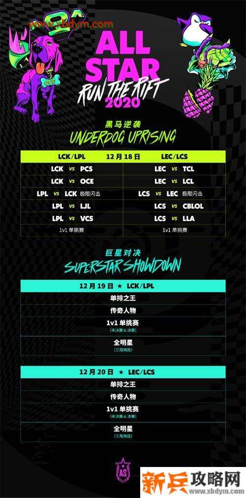 lol2020全明星赛赛程 英雄联盟2020全明星赛赛事安排