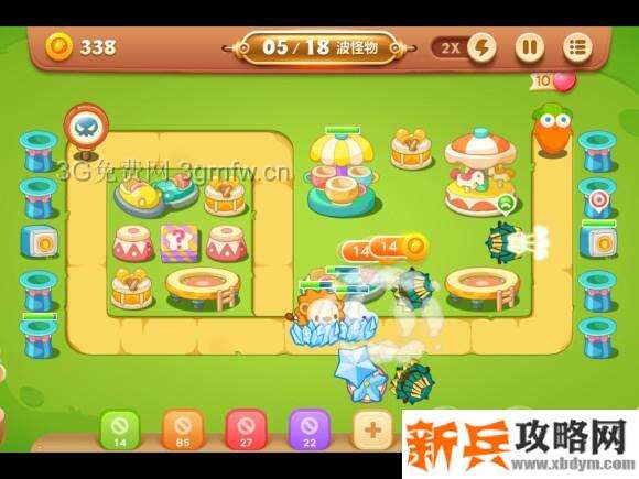 保卫萝卜3游乐场大作战第5关金萝卜攻略