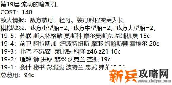 战舰少女r模拟演习作战第二期1-30层攻略