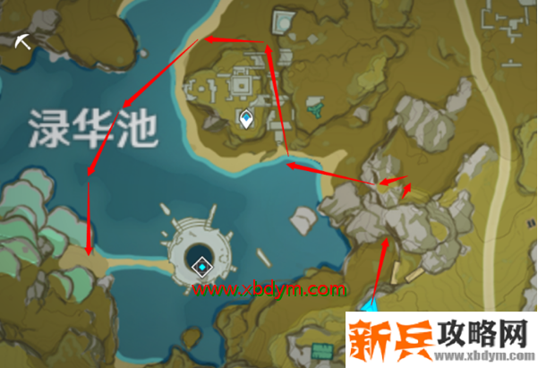 原神飞行挑战微风与飞鸟路线图