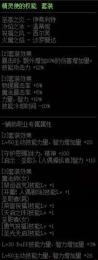 DNF精灵使的权能套装属性改版 增加5%力智