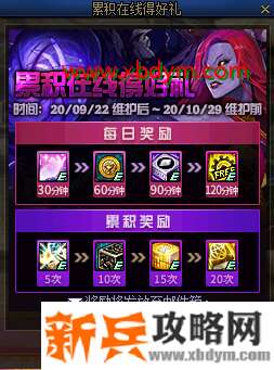 DNF2020年9月累积在线得好礼活动
