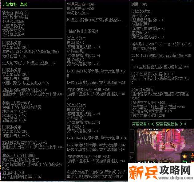 DNF天堂舞姬套装属性改版 三攻换技攻