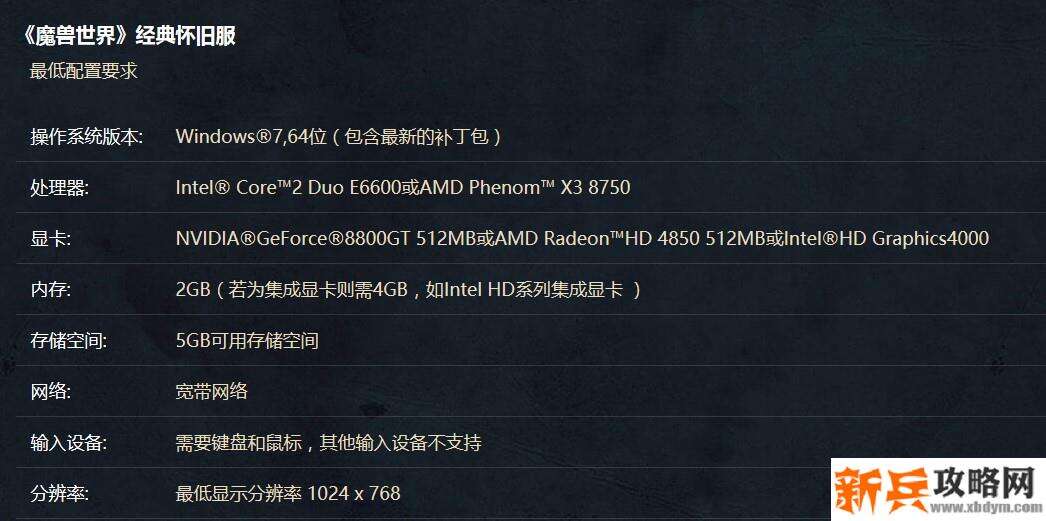 MX250能玩魔兽世界怀旧服吗