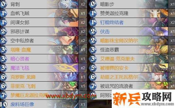 《炉石传说》安卡贼卡组怎么搭配